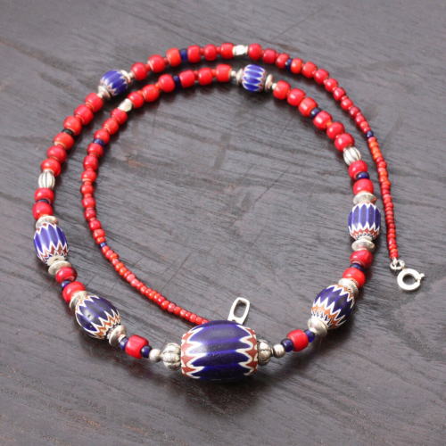 アンティーク シェブロン玉 ネックレス　Antique Chevron Necklace