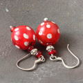 アンティーク ヴェネチアンファンシー レッドスカンク ピアス Antique Venetian Fancy Red Skunk Earrings