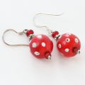 アンティーク ヴェネチアンファンシー レッドスカンク ピアス Antique Venetian Fancy Red Skunk Earrings
