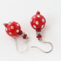 アンティーク ヴェネチアンファンシー レッドスカンク ピアス Antique Venetian Fancy Red Skunk Earrings