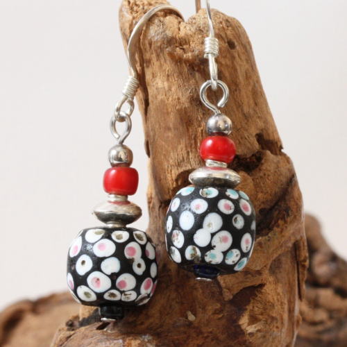 アンティーク ヴェネチアン ファンシービーズ サウザンドアイ ピアス Antique Venetian Fancy Thousand Eye Earringss