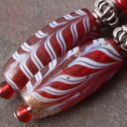 アンティーク ヴェネチアン フェザービーズ ピアス　Antique Venetian Feather Beads earrings