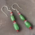 アンティーク　ヴェネチアン　ウォーターメロン　ピアス　Antique Venetian Watermelon earrings