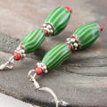 アンティーク　ヴェネチアン　ウォーターメロン　ピアス　Antique Venetian Watermelon earrings