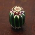 グリーンシェブロン玉　Antique Green Chevron