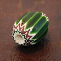 グリーンシェブロン玉　Antique Green Chevron